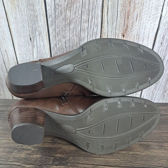 BearTraps Reliance Brown Leather Ankle Bootie Women's Sz 10 M (VGC) - Picture 9 of 10